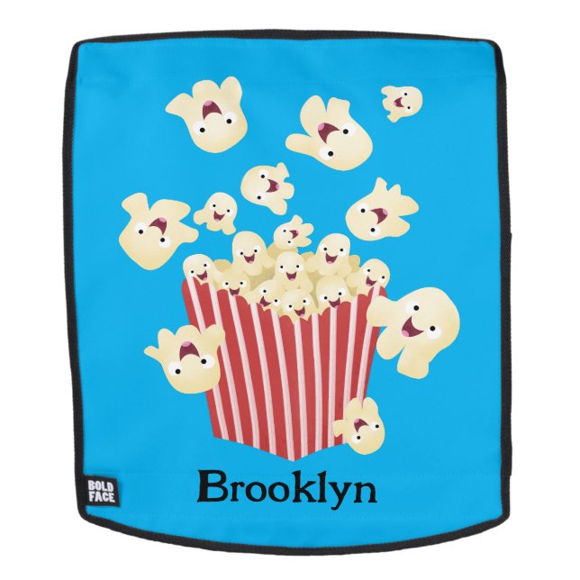 Cute funny jumping popcorn cartoon backpack (Removable Face)