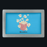 Cute funny jumping popcorn cartoon belt buckle<br><div class="desc">It's showtime! Join the fun with these cute funny popcorn cartoon characters.
For kids and kids at heart!</div>
