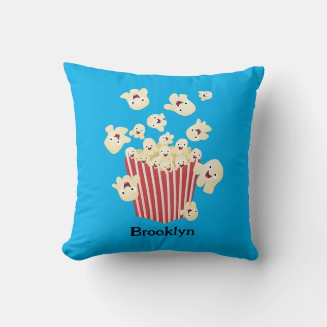 Cute funny jumping popcorn cartoon cushion (Front)