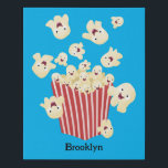 Cute funny jumping popcorn cartoon faux canvas print<br><div class="desc">It's showtime! Join the fun with these cute funny popcorn cartoon characters.
For kids and kids at heart!</div>