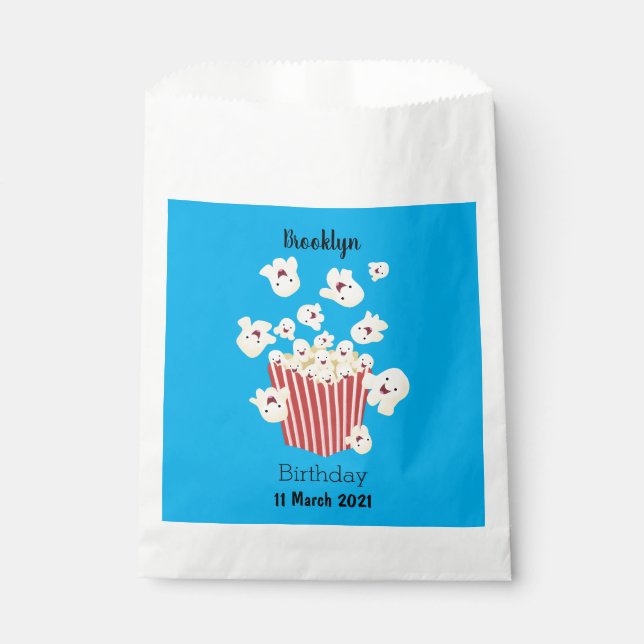 Cute funny jumping popcorn cartoon favour bags (Front)