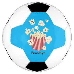 Cute funny jumping popcorn cartoon football