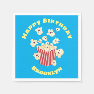 Cute funny jumping popcorn cartoon napkin