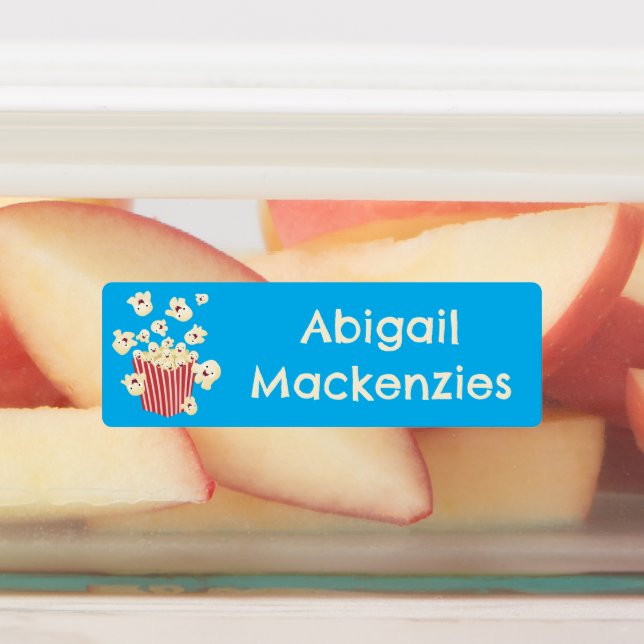 Cute funny jumping popcorn cartoon personalised (Affixed)