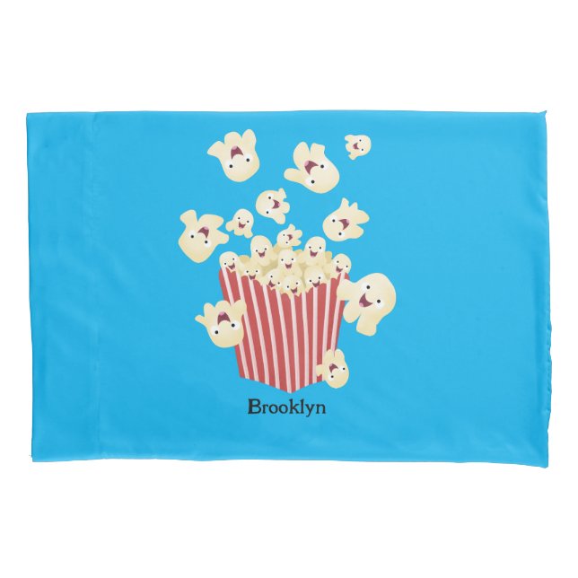 Cute funny jumping popcorn cartoon pillowcase (Front)