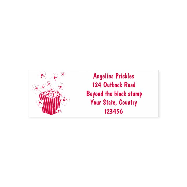 Cute funny jumping popcorn cartoon self-inking stamp (Design)