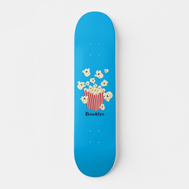 Cute funny jumping popcorn cartoon skateboard (Front)