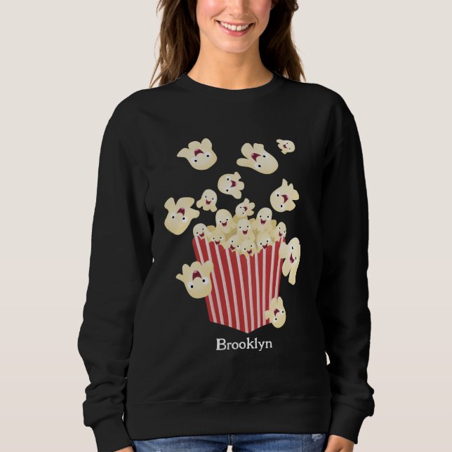 Cute funny jumping popcorn cartoon sweatshirt (Front)