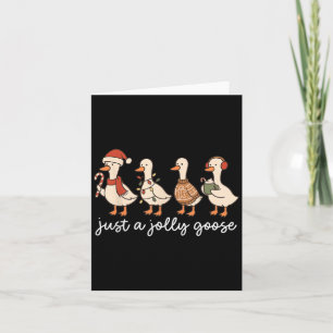 Cute Funny Just A Jolly Goose Silly Santa Hot Coco Card
