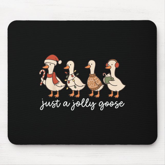 Cute Funny Just A Jolly Goose Silly Santa Hot Coco Mouse Mat (Front)