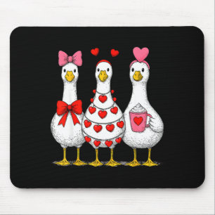 Cute Funny Just A Love Goose Duck Lovers Valentine Mouse Mat