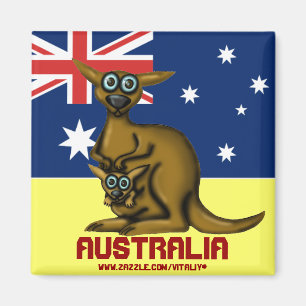 Cute funny kangaroo Australia magnet
