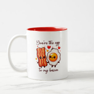Cute Funny Kawaaii Food Pun Valentine's Day Two-Tone Coffee Mug