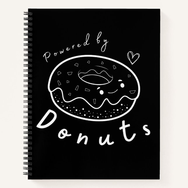 Cute Funny Kawaii Donut Quote Notebook (Front)