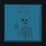 Cute Funny Kawaii Skeleton Birthday Skull Happy Wo Magnet<br><div class="desc">Cute Funny Kawaii Skeleton Birthday Skull Happy Women Men</div>