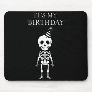 Cute Funny Kawaii Skeleton Birthday Skull Happy Wo Mouse Mat