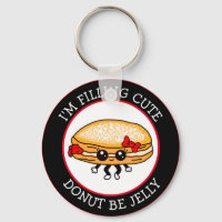 Cute Funny Kawaii Style Jelly Doughnut Puns Keycha