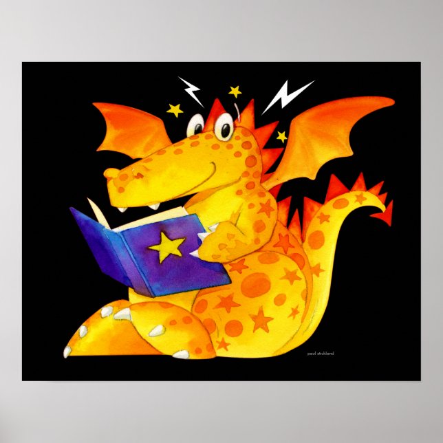 Cute Funny Kids Magical Baby Dragon Art Poster (Front)