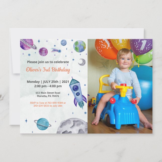 Cute Funny | Kids Photo Birthday Invitation (Front)