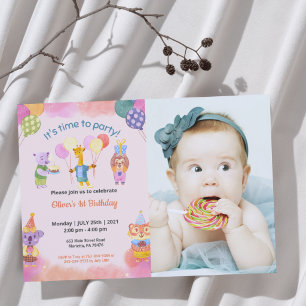 Cute Funny   Kids Photo Birthday Invitation