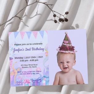 Cute Funny   Kids Photo Birthday Invitation