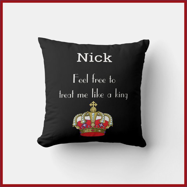 Cute Funny King Crown For Him Cushion (Creator Uploaded)