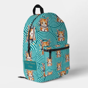 Cute Funny Kitten Custom Printed Backpack