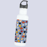 Cute Funny Kitty Cat Faces Pattern Blue 710 Ml Water Bottle<br><div class="desc">Adorable litte kittens for animal lovers,  Cat Moms and Dads,  veterinarians and cat people everywhere.</div>