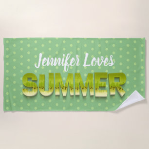 Cute funny kiwi fruit summer humour beach towel