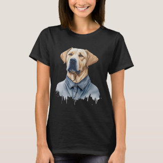 Cute Funny Labrador Dog Wearing Casual Clothes T-Shirt
