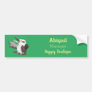Cute funny laughing kookaburra cartoon bumper sticker