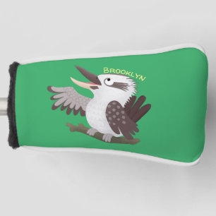 Cute funny laughing kookaburra cartoon golf head cover