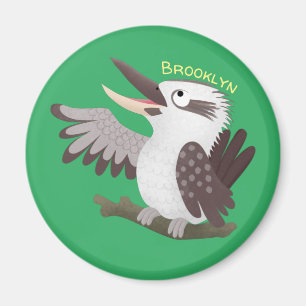 Cute funny laughing kookaburra cartoon magnet