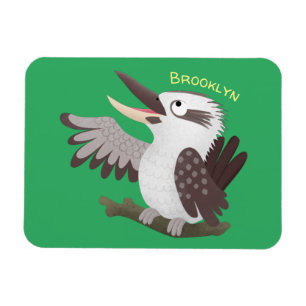 Cute funny laughing kookaburra cartoon magnet