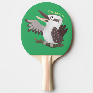 Cute funny laughing kookaburra cartoon ping pong paddle