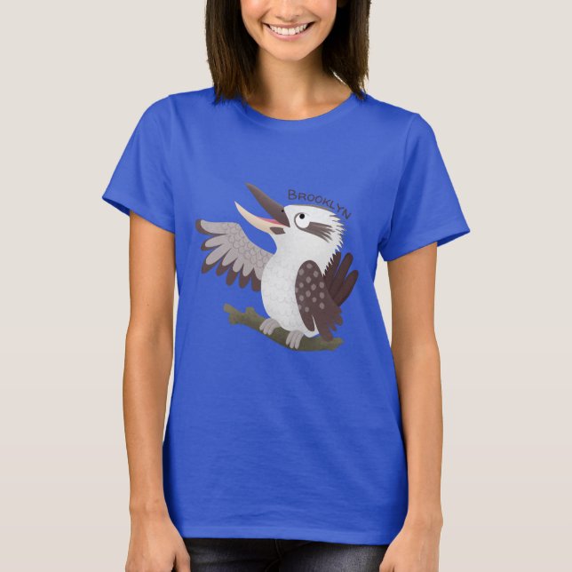 Cute funny laughing kookaburra cartoon T-Shirt (Front)