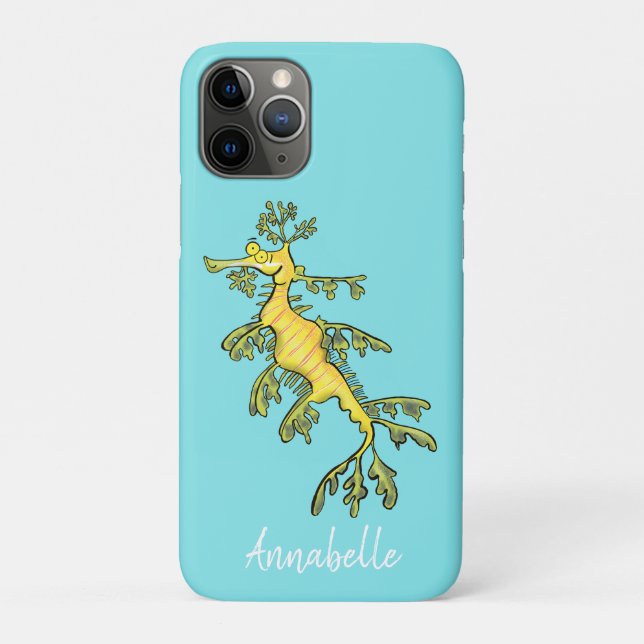 Cute funny leafy sea dragon cartoon illustration Case-Mate iPhone case (Back)