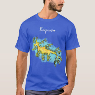 Cute funny leafy sea dragon cartoon illustration T-Shirt