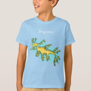 Cute funny leafy sea dragon cartoon illustration T-Shirt
