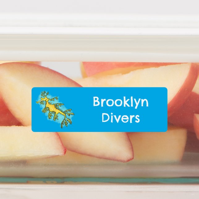 Cute funny leafy sea dragon cartoon personalised  (Affixed)