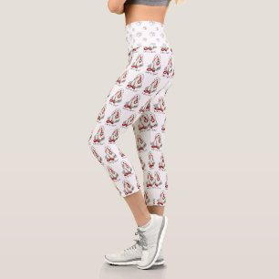 Cute Funny Let's Go! Walk Komondor Dog with Leash Capri Leggings