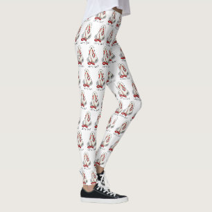 Cute Funny Let's Go! Walk Komondor Dog with Leash Leggings