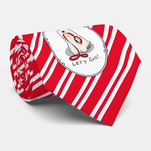 Cute Funny Let's Go! Walk Komondor Dog with Leash Tie (Rolled)