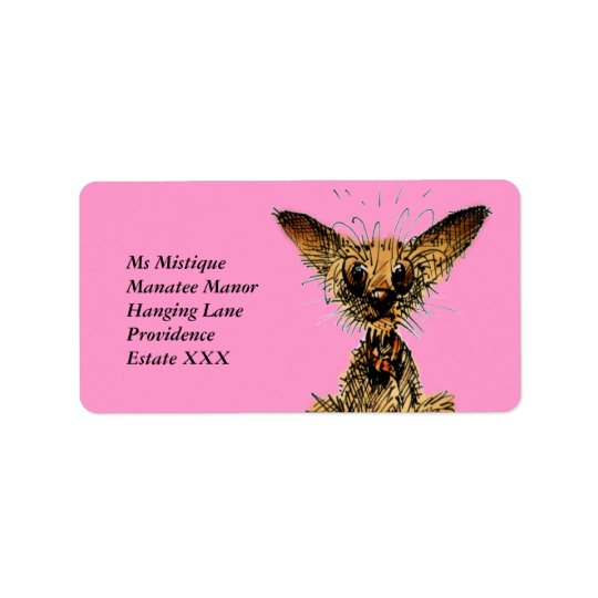 Cute funny little dog address label