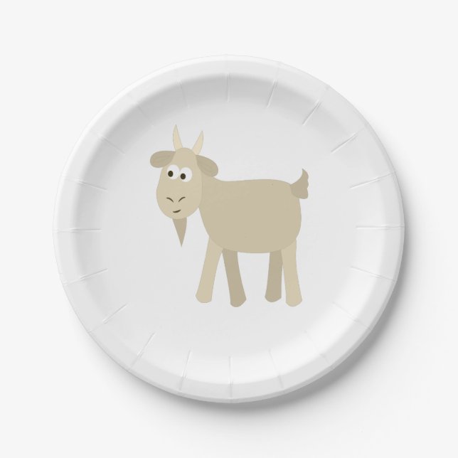 Cute Funny Little Goat Paper Plate (Front)
