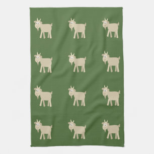 Cute Funny Little Goat Tea Towel