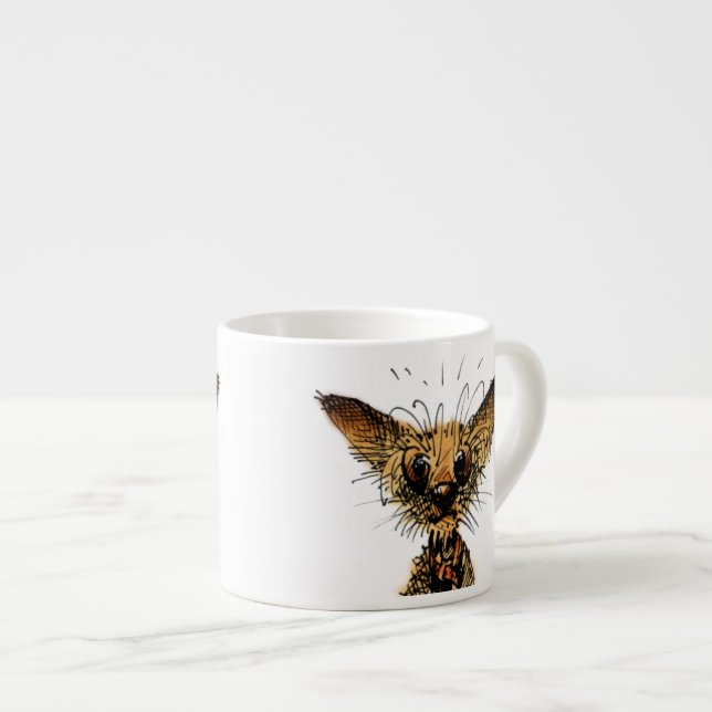 Cute Funny Little Miniature Dog Espresso Cup (Front Right)