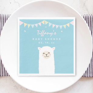Cute Funny Llama Baby Mama Fiesta Baby Shower Napkin