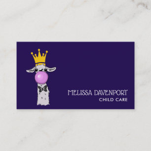 Cute Funny Llama Illustration Business Card