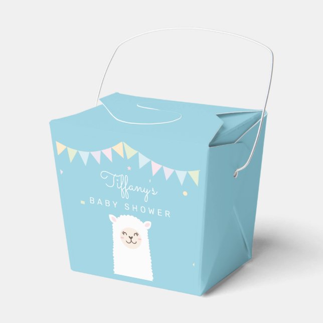 Cute Funny Llama Mama Fiesta Baby Shower Party Favour Box (Front Side)